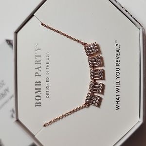 Bomb Party Necklace Diamond Cubic Zirconia Rose Gold Plated
